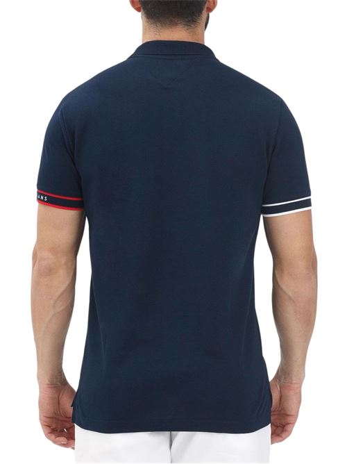 Polo uomo blu in cotone Tommy Jeans | DM0DM21306C1G